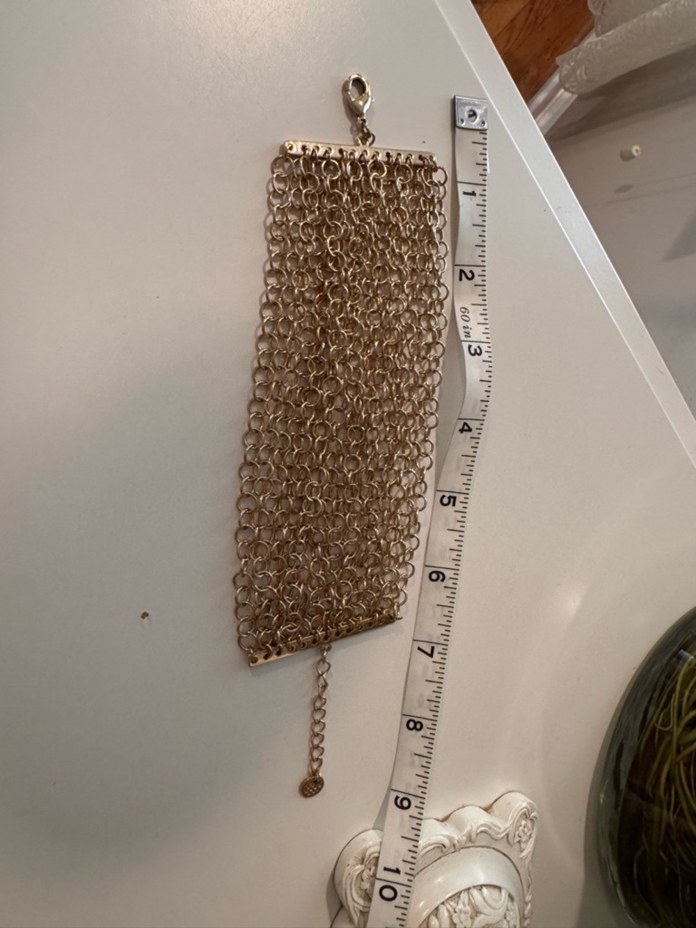 3/12$ Marlyn Schiff Wide Gold Chain Mesh Bracelet - Picture 8 of 10